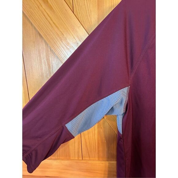 Adidas Climalite Fielders Choice Mens 3/4 Sleeve Baseball Henley Maroon /Gray Sm - Picture 2 of 6